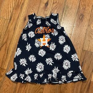 Houston Astros Toddler Dress - Navy and White Floral